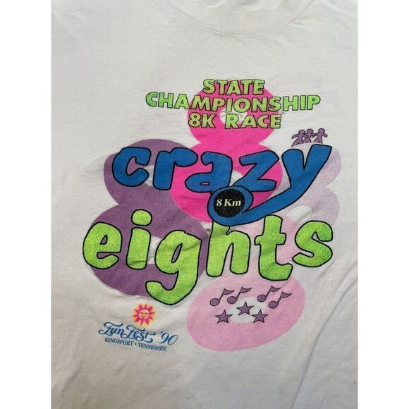 VINTAGE Crazy Eight Fun Fest Tennessee 1990 T-shirt Women Medium Single Stitch - Picture 2 of 11